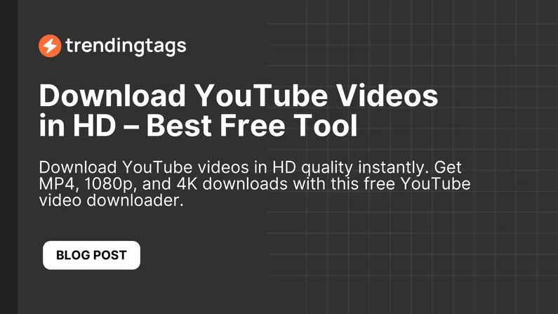 Download YouTube videos in HD quality instantly. Get MP4, 1080p, and 4K downloads with this free YouTube video downloader.